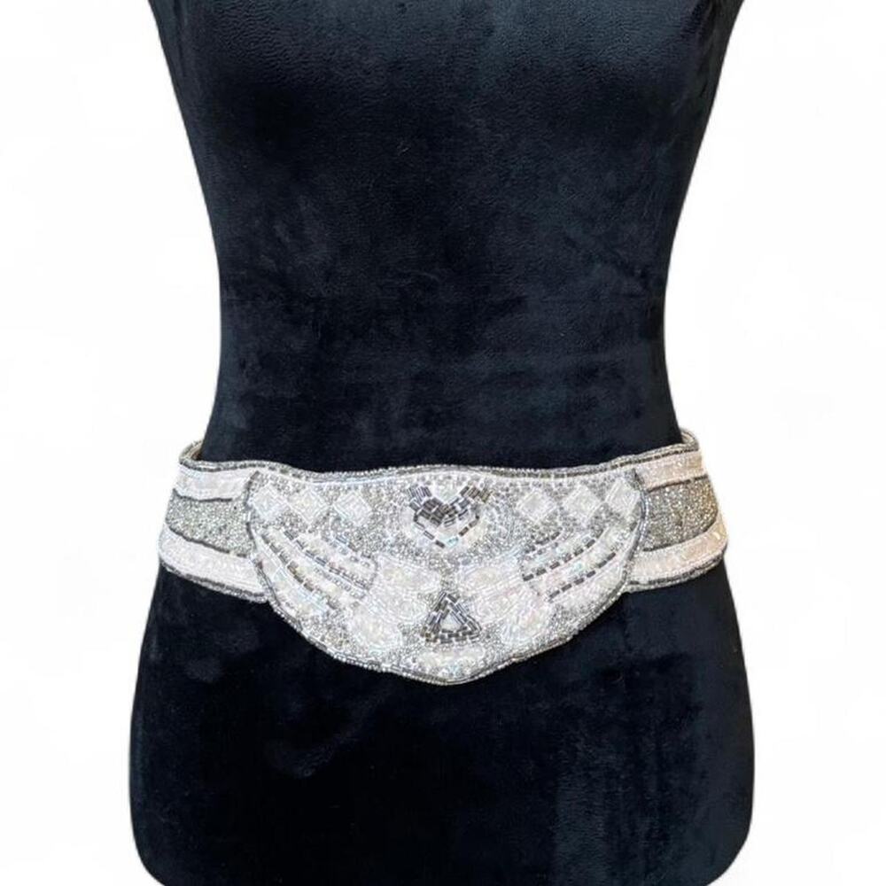 Art Deco Beaded Belt – Gatsby Inspired Waist 12